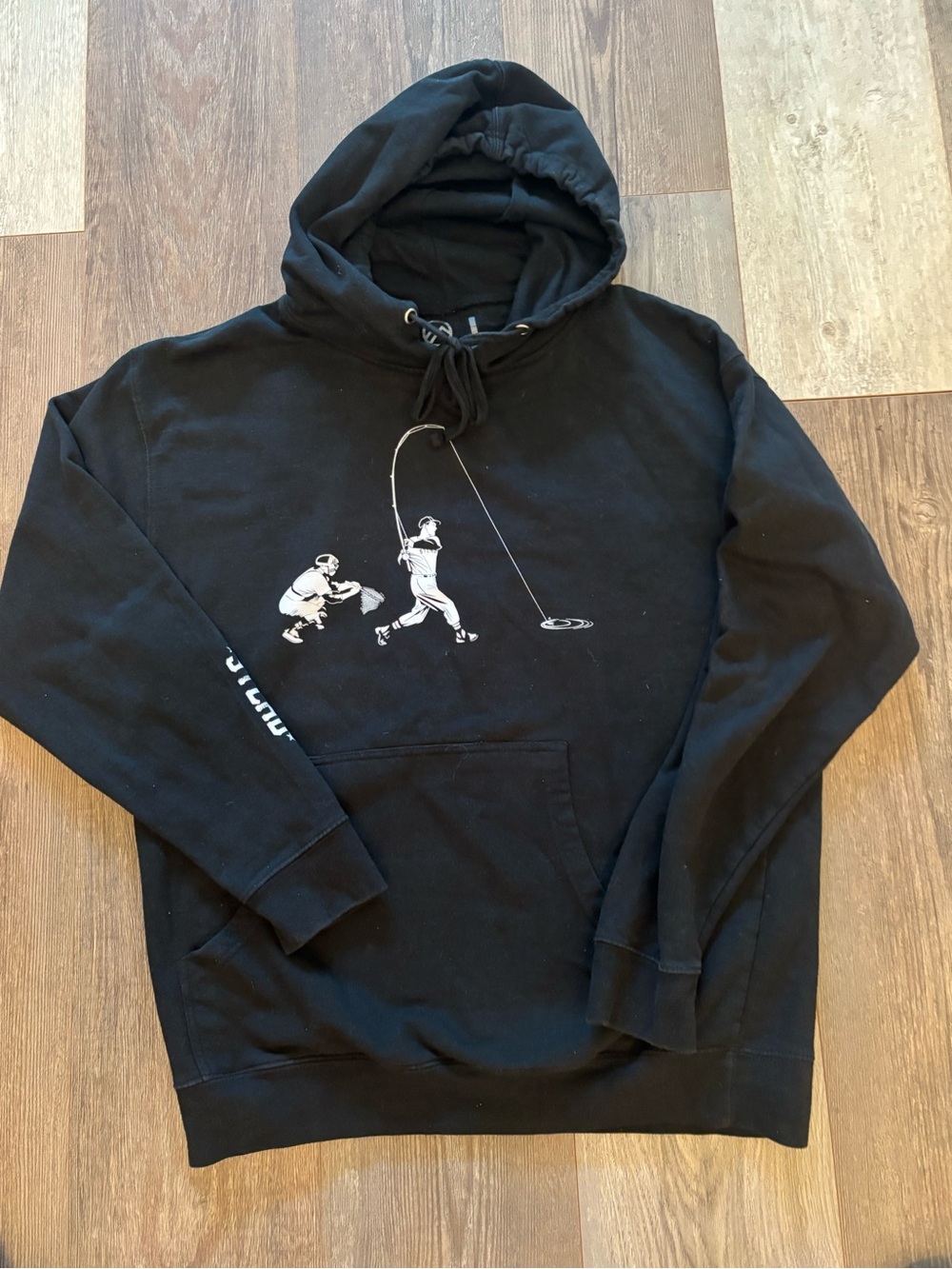 Black Graphic Pullover Hoodie - Men